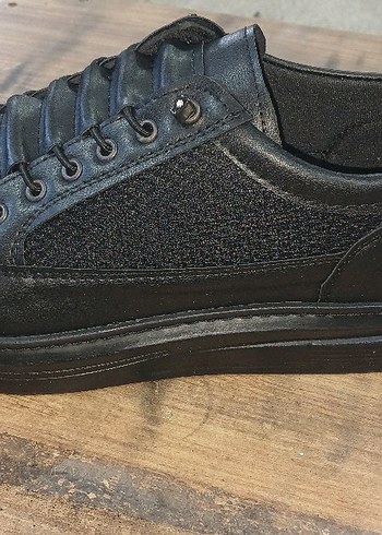 Beden Siyah Erkek Street Style Bağcıklı Ayakkabı