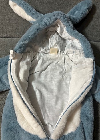 Mavi Peluş Bebek Tulumu Kulaklı - Görsel 2