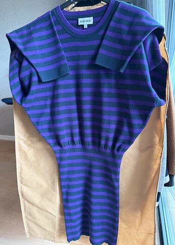 Kenzo Mor Çizgili Kadın Triko Midi Elbise - Görsel 2