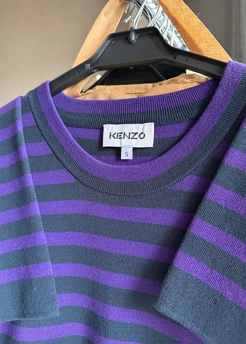 Kenzo Mor Çizgili Kadın Triko Midi Elbise - Görsel 4