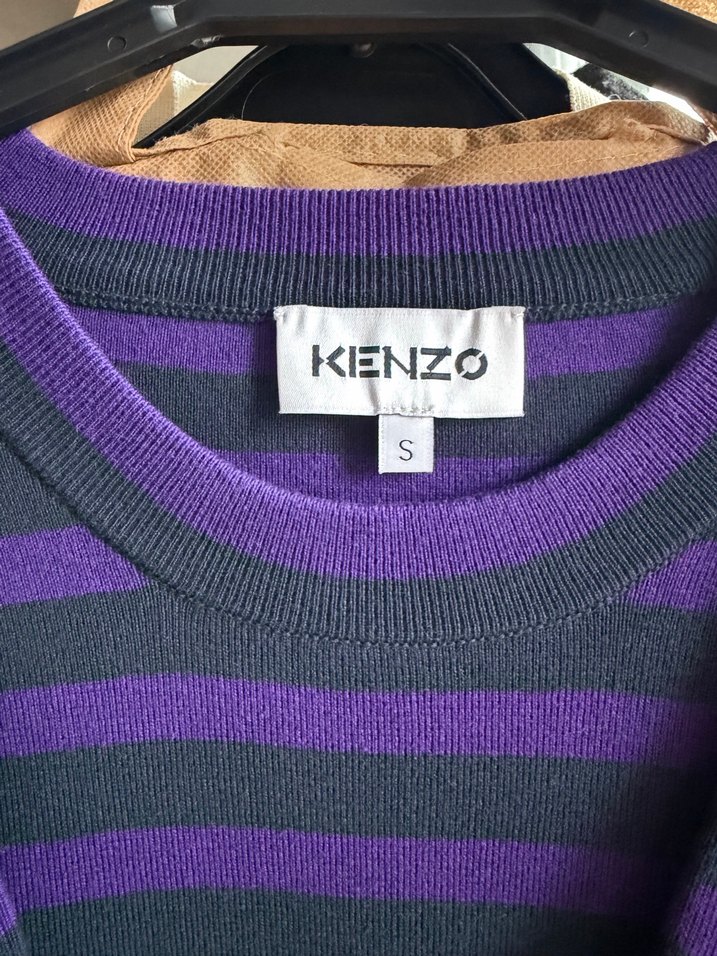 Kenzo Mor Çizgili Kadın Triko Midi Elbise - Görsel 3
