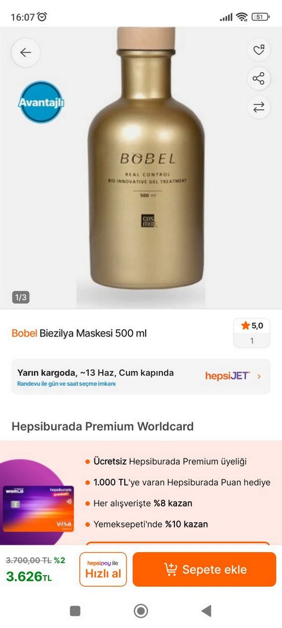 Bobel birazilya maskesi saç  için 500 ml - Görsel 3