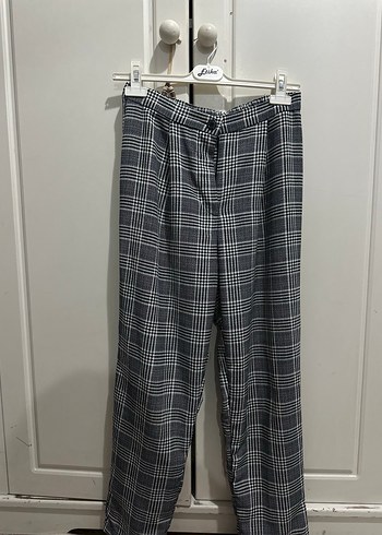 Gri Ekose Kadın Boyfriend Pantolon H&M - Görsel 3