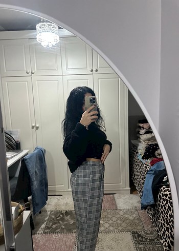 Gri Ekose Kadın Boyfriend Pantolon H&M - Görsel 2