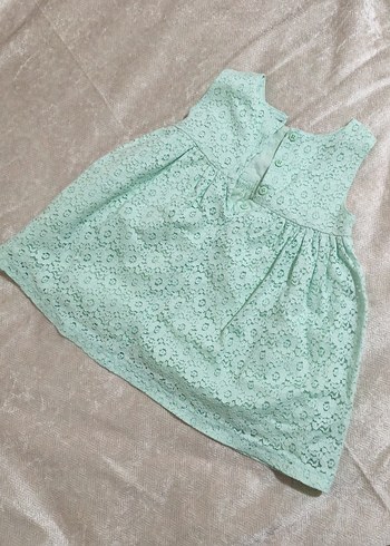 Kız Çocuk Pastel Yeşil Dantel Elbise - Görsel 2