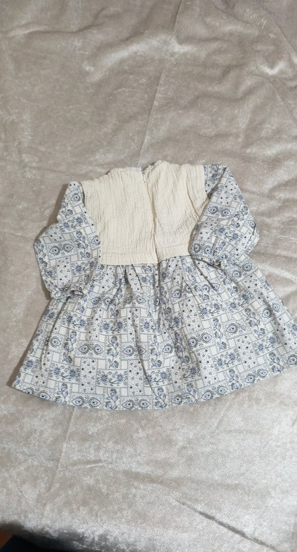 Nakışlı Bohem Kız Çocuk Örgü Elbise - Görsel 2