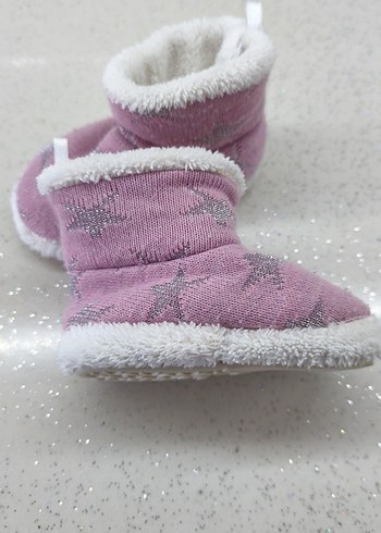 Kız Çocuk Pembe Nakışlı Sıcak Ev Terliği - Görsel 2