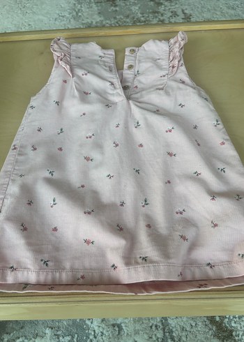 Kız Çocuk Pembe Nakışlı Fırfırlı Elbise - Görsel 4