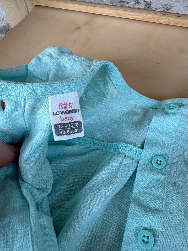 Turkuaz keten gömlek - Görsel 4