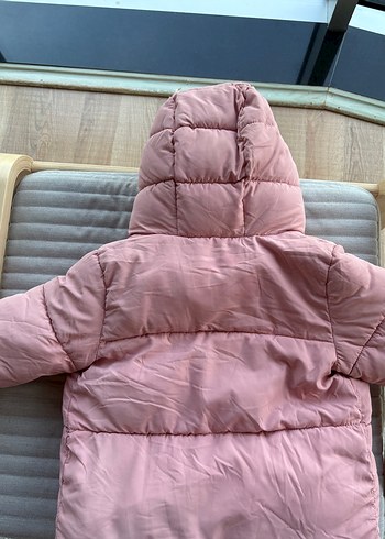 Mango Kürklü Kapüşonlu Pembe Kız Montu - Görsel 6