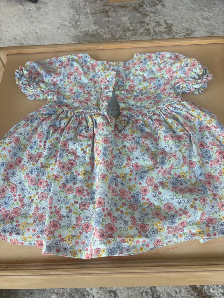 Çiçek Desenli Kız Çocuk Elbisesi - Görsel 3