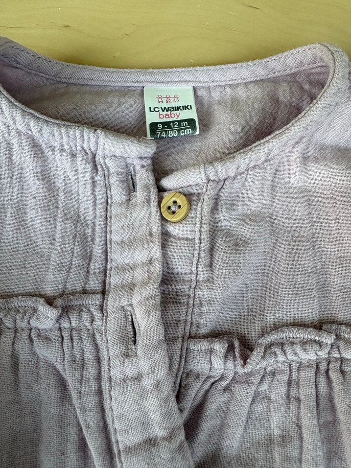 Kız Çocuk lila müslin Uzun Kollu Gömlek - Görsel 2