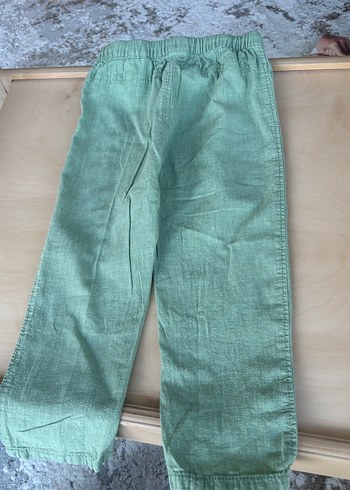 Düğmeli yeşil Erkek Keten Pantolon - Görsel 2