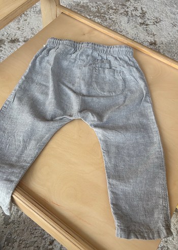 Gri Keten Erkek Çocuk Rahat Pantolon - Görsel 2