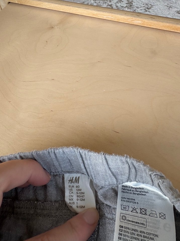 Gri Keten Erkek Çocuk Rahat Pantolon - Görsel 3