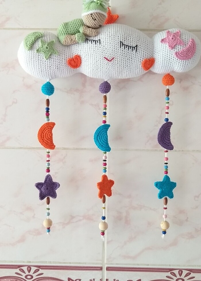 BULUT MODELİ BEBEK ODASI KAPI VE DUVAR SÜSÜ  - Görsel 2