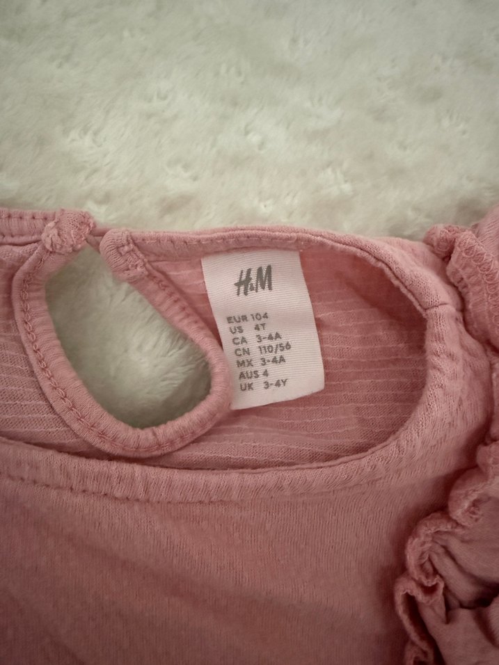 Kız Çocuk Pembe Keten Fırfırlı Elbise - Görsel 4