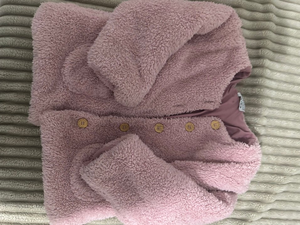 Kız Çocuk Pembe Kürklü Ceket - Görsel 3