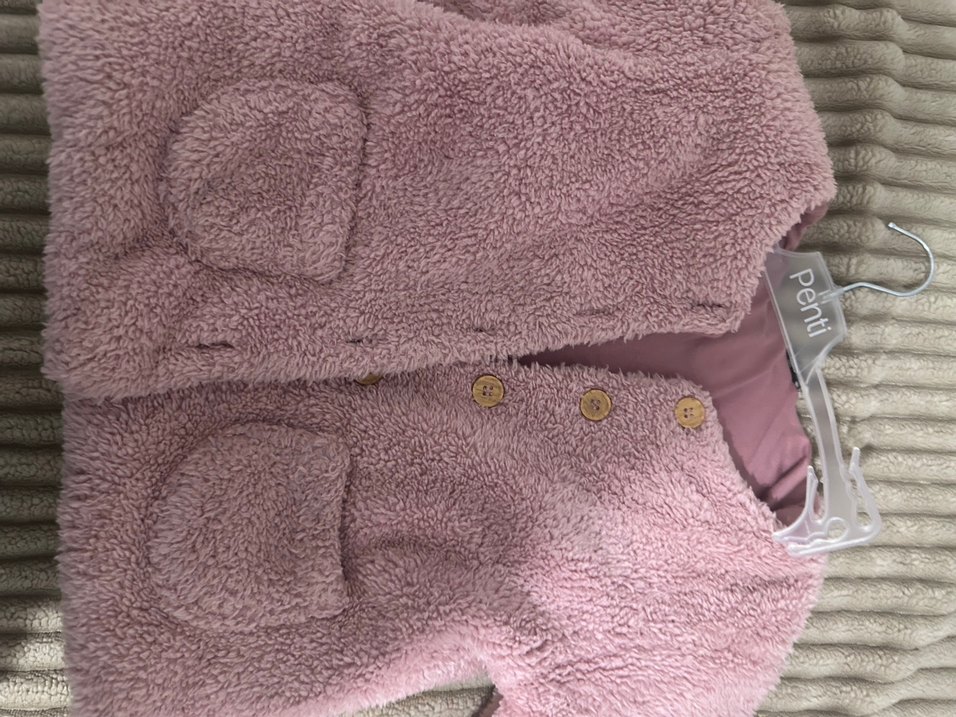 Kız Çocuk Pembe Kürklü Ceket - Görsel 2