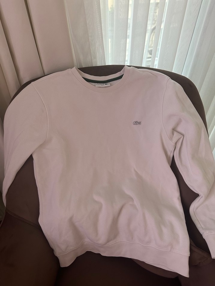 Beyaz Erkek Sweatshirt, Bisiklet Yaka, Rahat Kesim - Görsel 3