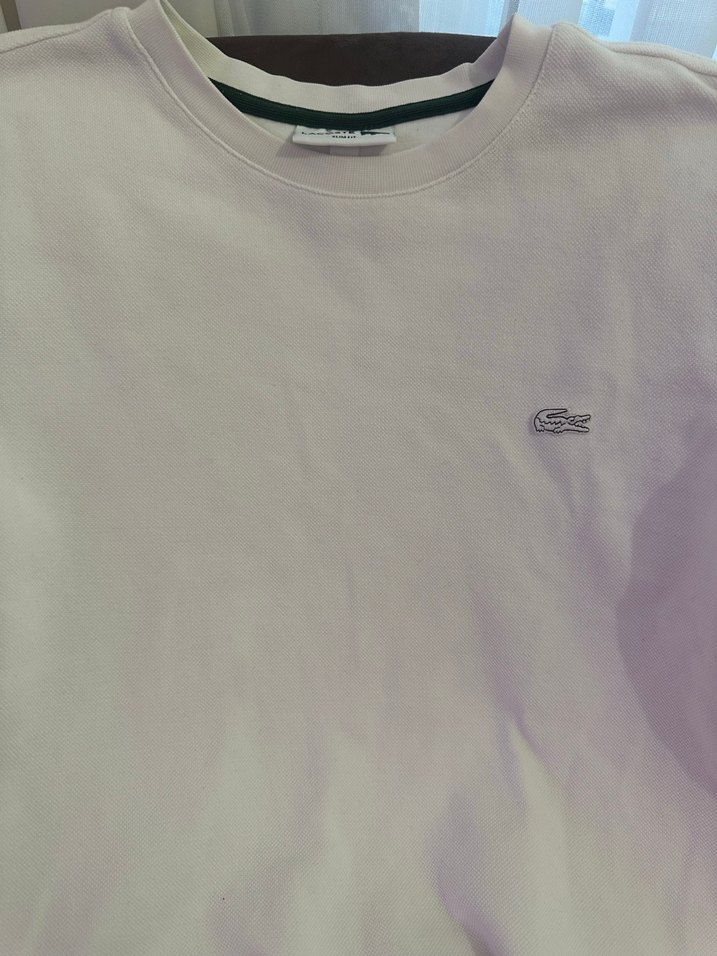 Beyaz Erkek Sweatshirt, Bisiklet Yaka, Rahat Kesim - Görsel 2