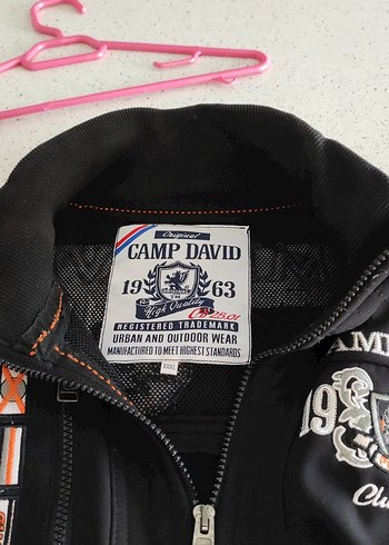 3xl Beden siyah Renk Camp David Siyah Fermuarlı Erkek Biker Mont