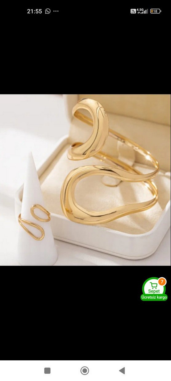 Altın Renk Elastik Kadın Ear Cuff - Görsel 4