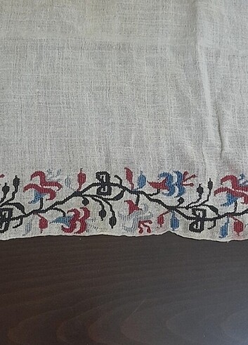  Beden ten rengi Renk Osmanlı Kanaviçe İşlemeli, Eski Ahşap Kasa Radyo Örtüsü-Vintage