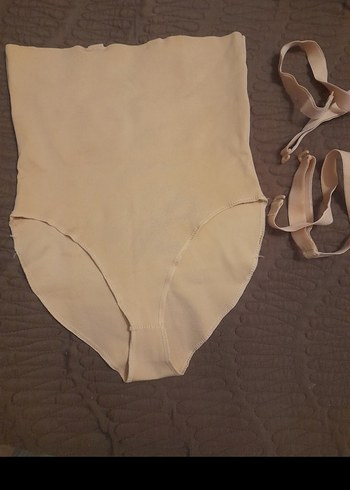 ACİL SATILIK...Bej lazer kesim askıllı inceltici slip korse - Görsel 3