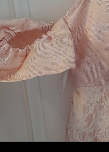 ACİL SATILIK...Pembe Straplez Midi Kokteyl Elbise - Görsel 8