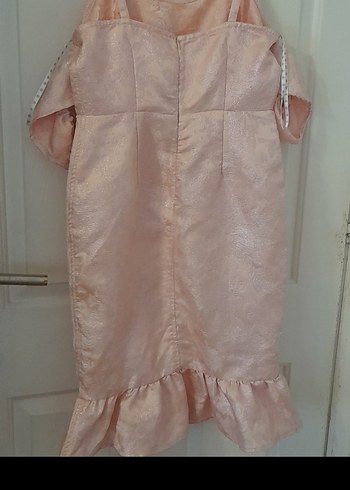 ACİL SATILIK...Pembe Straplez Midi Kokteyl Elbise - Görsel 7