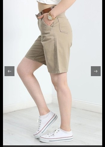 ACİL SATILIK...Kadın Bej Midi Bermuda Şort - Görsel 8