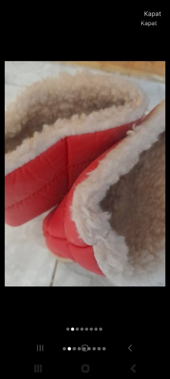 ACİL SATILIK...Kırmızı Kürklü Kadın Kar Çizmesi - Görsel 4