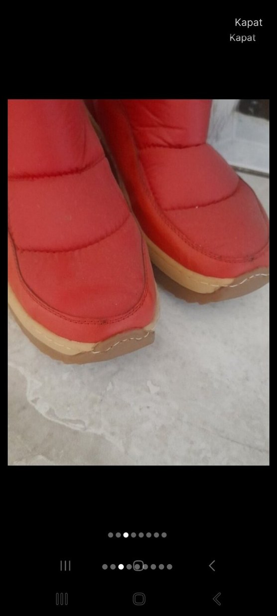 ACİL SATILIK...Kırmızı Kürklü Kadın Kar Çizmesi - Görsel 5