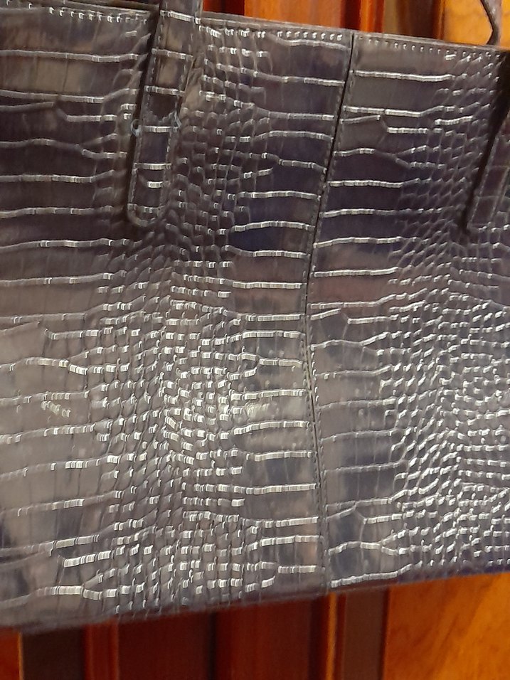 ACİL SATILIK.Kadın Kroko Desen Fermuarlı Büyük Çanta OmuzÇantası - Görsel 3