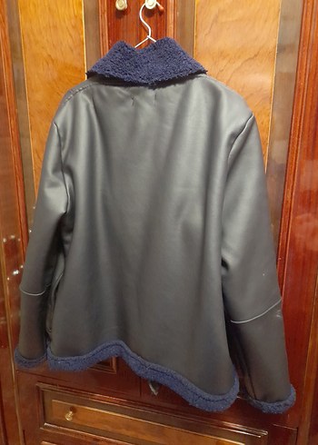 Giyim Dünyası Kadın Yan Fermuarlı İçi Yünlü Mont Lacivert - Görsel 8