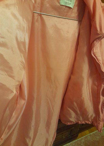 Pembe Kapüşonlu Bayan Mont - Görsel 8