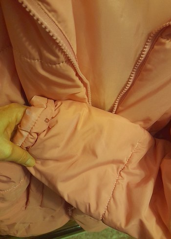 Pembe Kapüşonlu Bayan Mont - Görsel 12