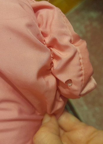 Pembe Kapüşonlu Bayan Mont - Görsel 11