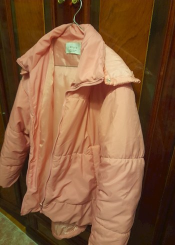 Pembe Kapüşonlu Bayan Mont - Görsel 6