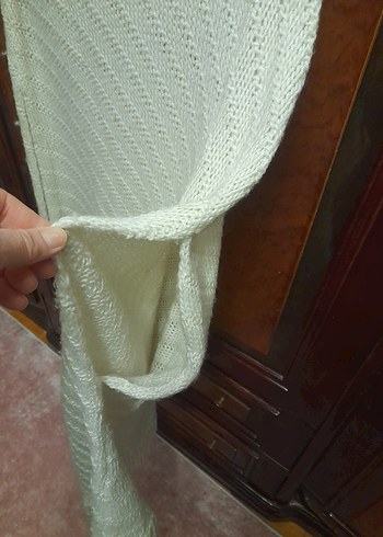 ACİL SATILIK...Bohem Tarz Uzun Kollu Boğazlı krem rengi panço - Görsel 6