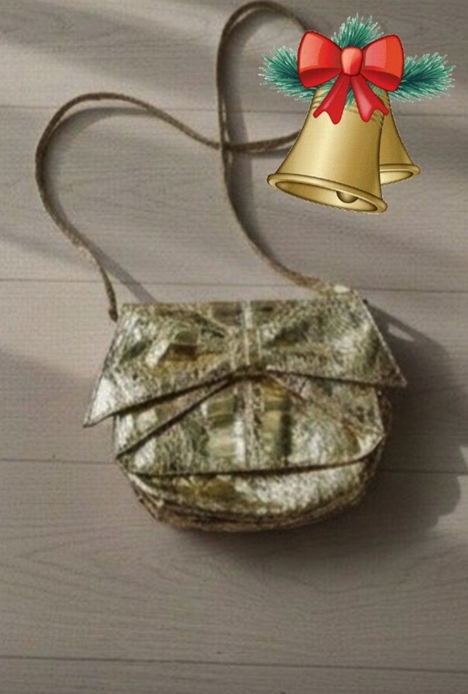 ACİL SATILIK...Altın Renk Yılan Desenli Kadın Portföy Çanta - Görsel 3