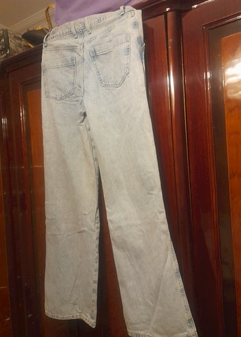 ACİL SATILIK...Gri Midi Boy Bol Kesim Kadın Kot Pantolon - Görsel 4