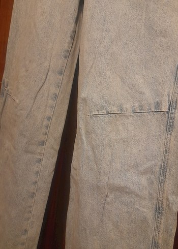 ACİL SATILIK...Gri Midi Boy Bol Kesim Kadın Kot Pantolon - Görsel 3