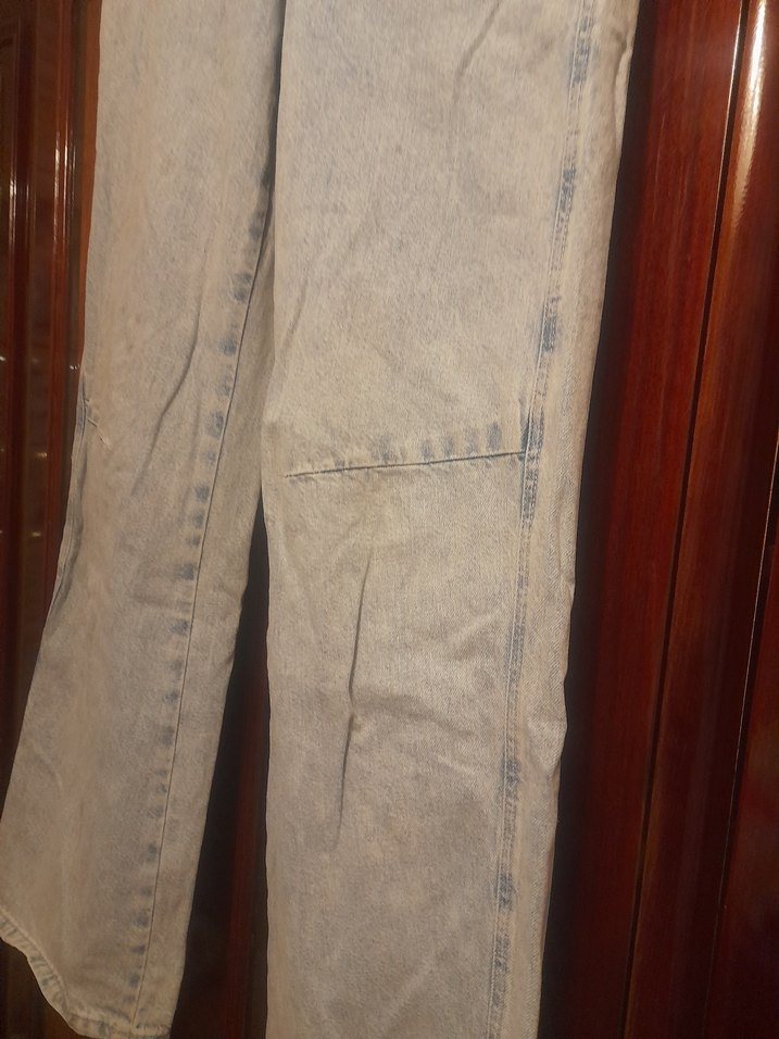 ACİL SATILIK...Gri Midi Boy Bol Kesim Kadın Kot Pantolon - Görsel 2