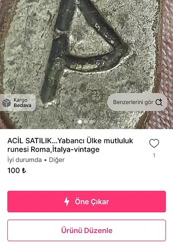 ACİL SATILIK...Yabancı Ülke Rune seti,Roma İtalya-Vintage - Görsel 3