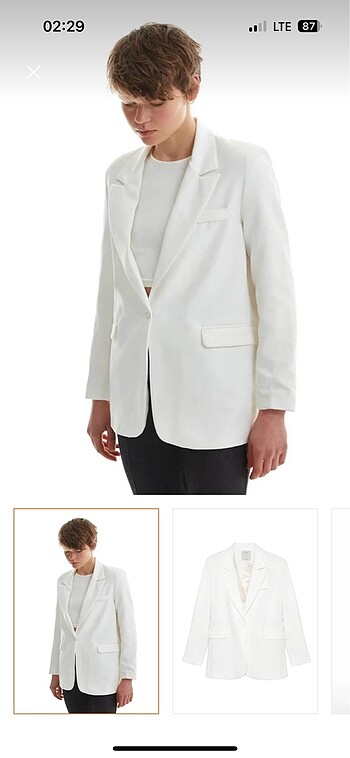 QUZU BEYAZ BLAZER CEKET