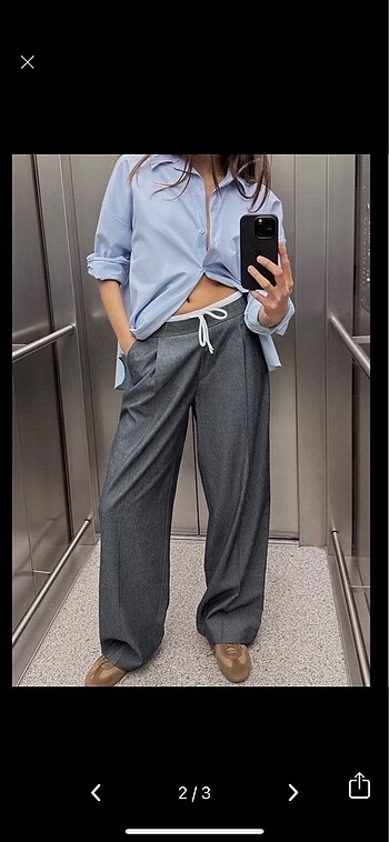 Zara çift bel pantolon
