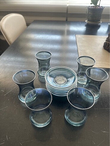Beden Mavi Çay bardağı takımı
