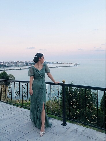 Mint yeşili abiye